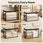 Storage Bags Transparent Double-Zipper Reinforced Handles