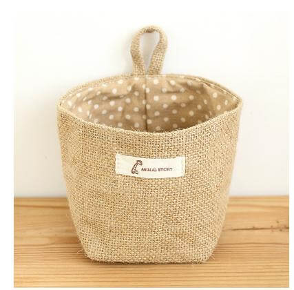 Storage Basket Collapsible Wicker Cotton Lined