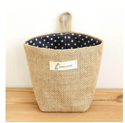 Storage Basket Collapsible Wicker Cotton Lined