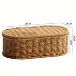 Storage Basket Faux Rattan Woven Dust-Protected