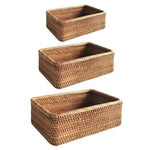 Storage Basket Handwoven Natural Rattan Lightweight & Sturdy