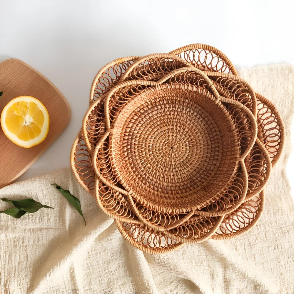 Storage Basket Handwoven Natural Rattan Multi-Size