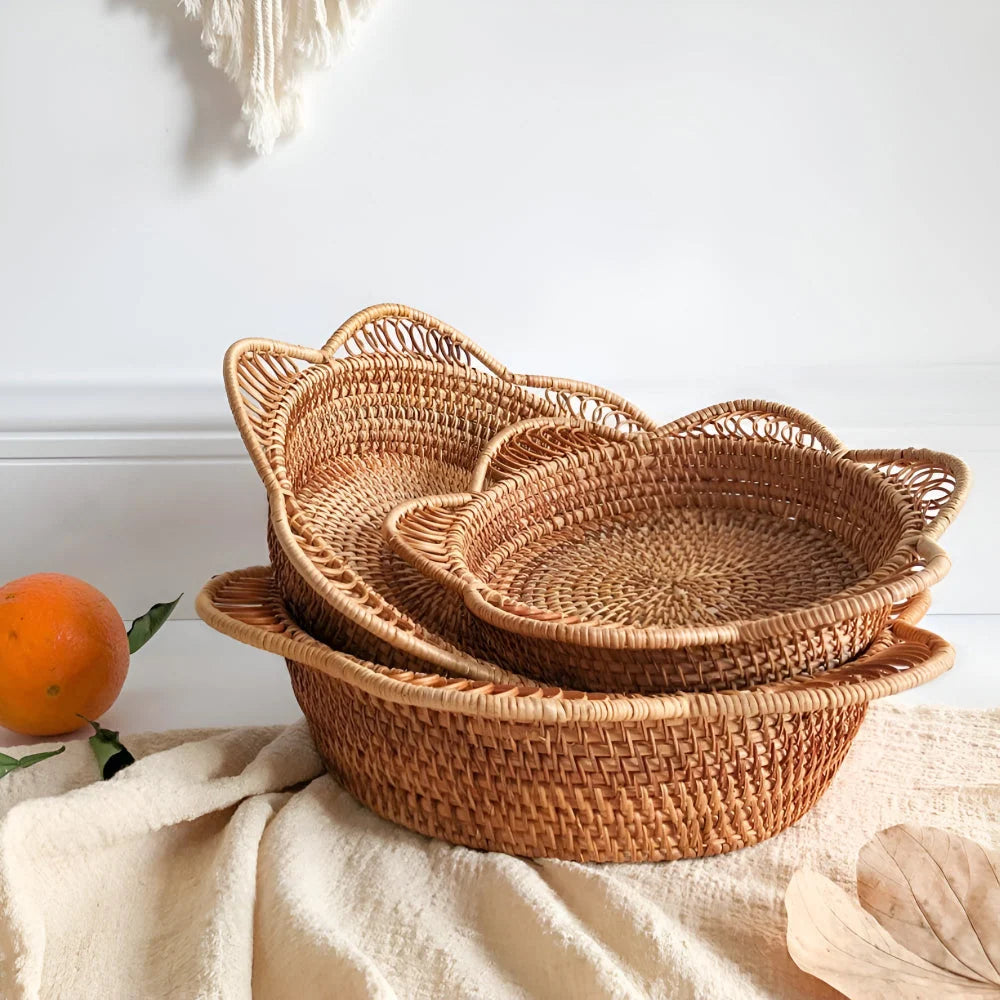 Storage Basket Handwoven Natural Rattan Multi-Size