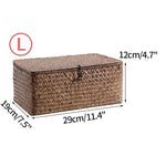 Storage Basket Handwoven Seagrass With Lid