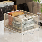 Storage Basket Metal Mesh Stackable With Handle