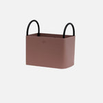 Storage Basket PU Leather Iron Frame With Handles