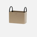 Storage Basket PU Leather Iron Frame With Handles