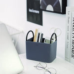 Storage Basket PU Leather Iron Frame With Handles
