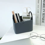 Storage Basket PU Leather Iron Frame With Handles