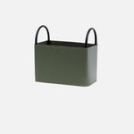 Storage Basket PU Leather Iron Frame With Handles