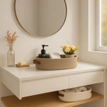 Storage Basket Woven Design Dual Handles Space-Saving