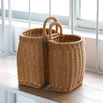 Storage Basket Woven Faux Rattan Hanging Organizer