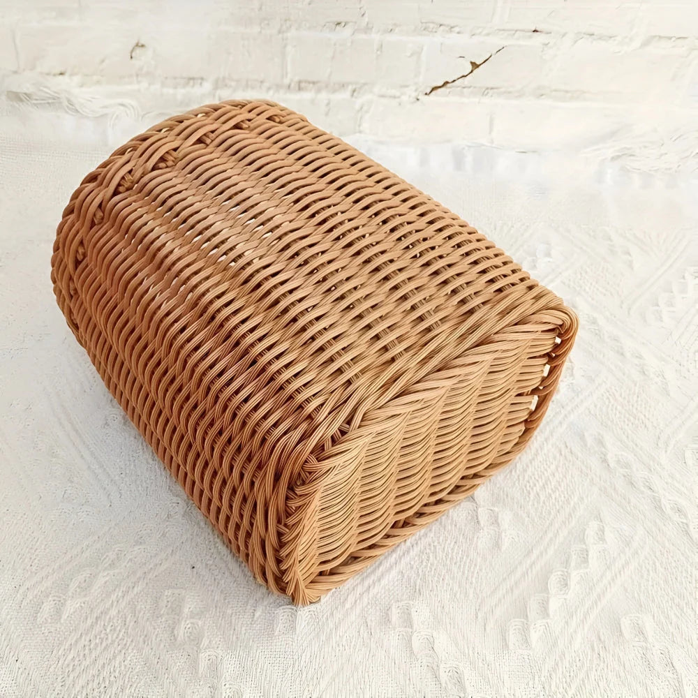 Storage Basket Woven Faux Rattan Hanging Organizer