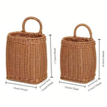 Storage Basket Woven Faux Rattan Hanging Organizer