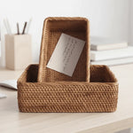 Storage Basket Woven Rattan-Style Three Sizes