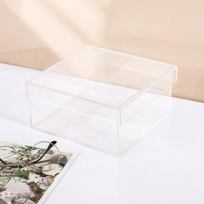 Storage Box Clear Acrylic Stackable With Lid