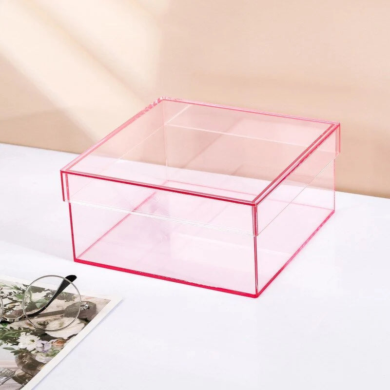 Storage Box Clear Acrylic Stackable With Lid