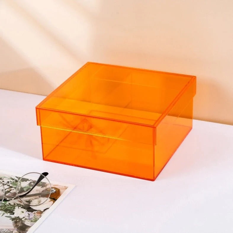 Storage Box Clear Acrylic Stackable With Lid