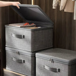 Storage Box Foldable Zipper Lid Breathable Fabric