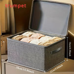 Storage Box Foldable Zipper Lid Breathable Fabric