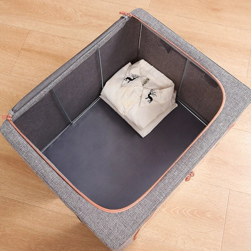 Storage Box Foldable with Clear Zippered Windows