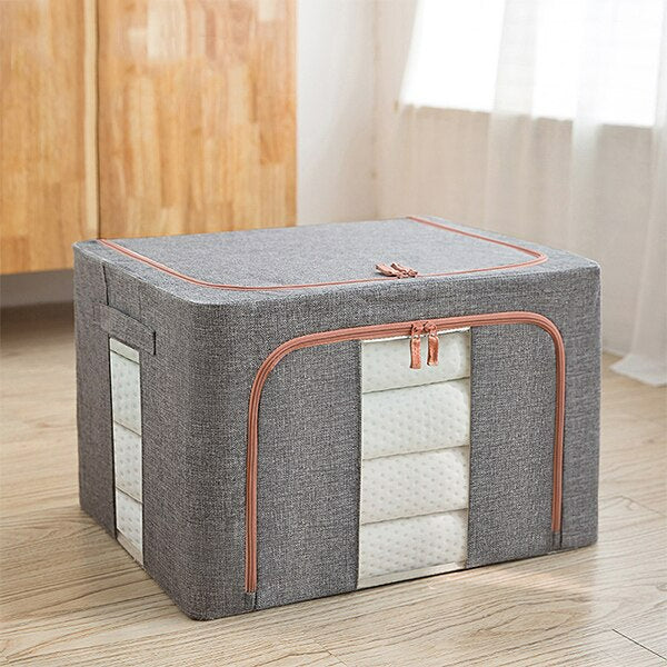 Storage Box Foldable with Clear Zippered Windows