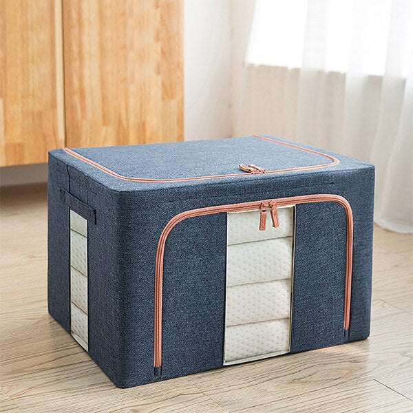 Storage Box Foldable with Clear Zippered Windows