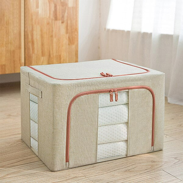 Storage Box Foldable with Clear Zippered Windows