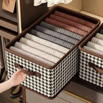 Storage Box Houndstooth Pattern Compartmentalized Set of 2