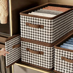 Storage Box Houndstooth Pattern Compartmentalized Set of 2