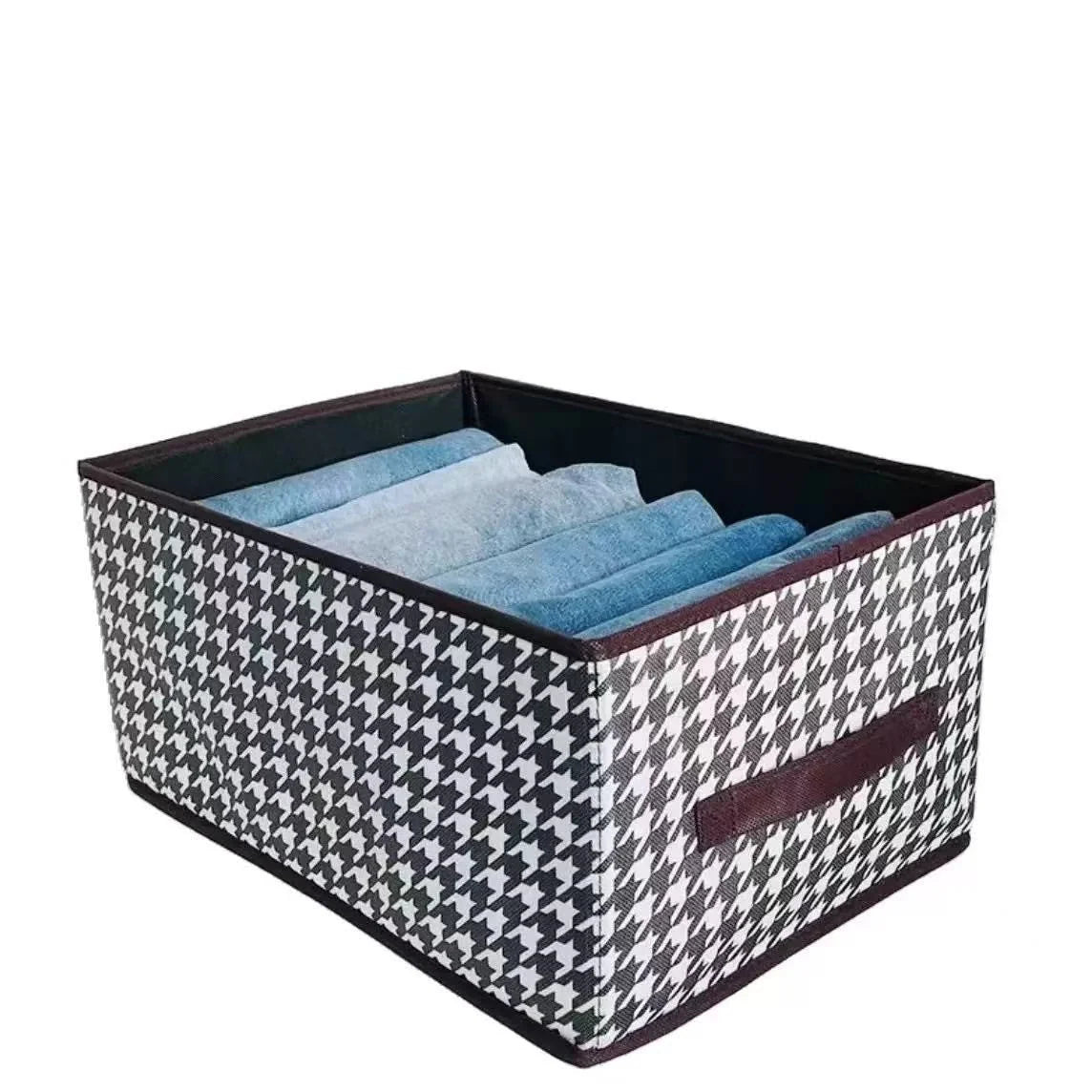 Storage Box Houndstooth Pattern Compartmentalized Set of 2