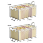 Storage Box Transparent Foldable & Stackable with Stainless Steel Frame