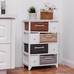 Storage Cabinet Removable Woven Baskets & Wooden Drawers