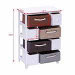 Storage Cabinet Removable Woven Baskets & Wooden Drawers