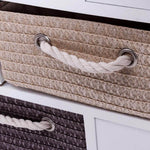 Storage Cabinet Removable Woven Baskets & Wooden Drawers