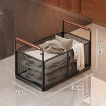 Storage Cart Open Mesh Wooden Handles With Swivel Casters