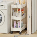 Storage Cart Slim Rolling Four Deep Trays Locking Casters