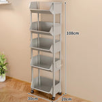 Storage Cart Slim Rolling Open Storage With Hooks