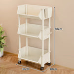 Storage Cart Slim Rolling Open Storage With Hooks
