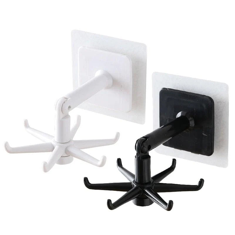 Storage Hooks 360-Degree Swivel Drill-Free Adhesive Mount