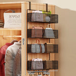 Storage Organizer Over-Door Four-Tier Metal Mesh Baskets