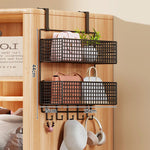 Storage Organizer Over-Door Four-Tier Metal Mesh Baskets