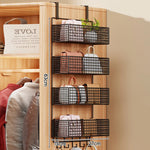 Storage Organizer Over-Door Four-Tier Metal Mesh Baskets