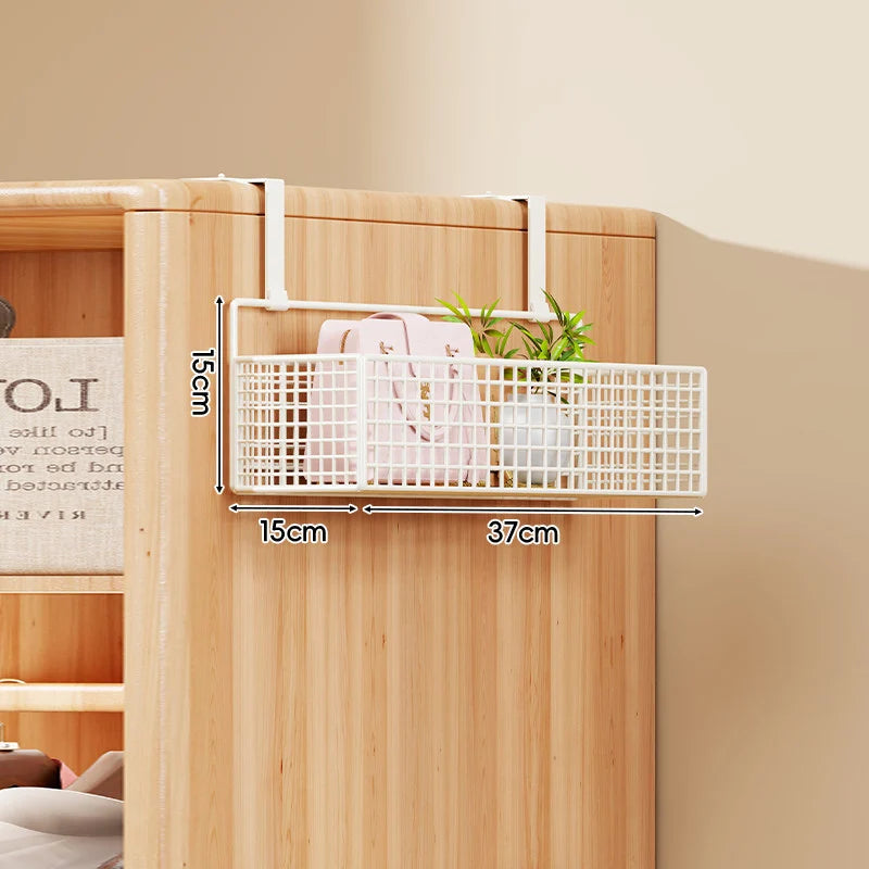 Storage Organizer Over-Door Four-Tier Metal Mesh Baskets