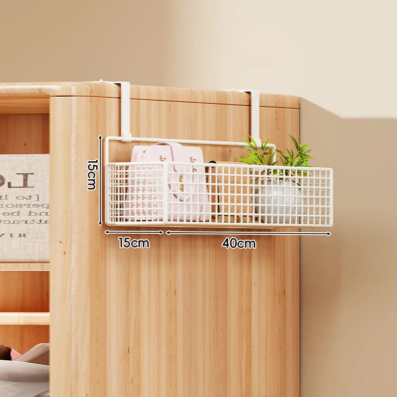 Storage Organizer Over-Door Four-Tier Metal Mesh Baskets