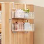 Storage Organizer Over-Door Four-Tier Metal Mesh Baskets