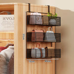 Storage Organizer Over-Door Four-Tier Metal Mesh Baskets