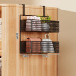 Storage Organizer Over-Door Four-Tier Metal Mesh Baskets