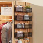 Storage Organizer Over-Door Four-Tier Metal Mesh Baskets