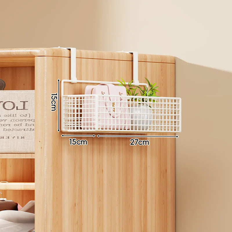 Storage Organizer Over-Door Four-Tier Metal Mesh Baskets